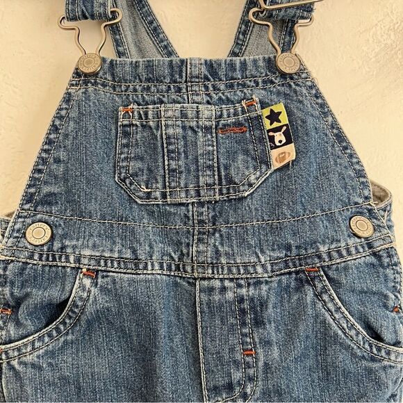 Carters Vintage Blue Denim Overalls Baby Boys Size 9 Months - Picture 3 of 8